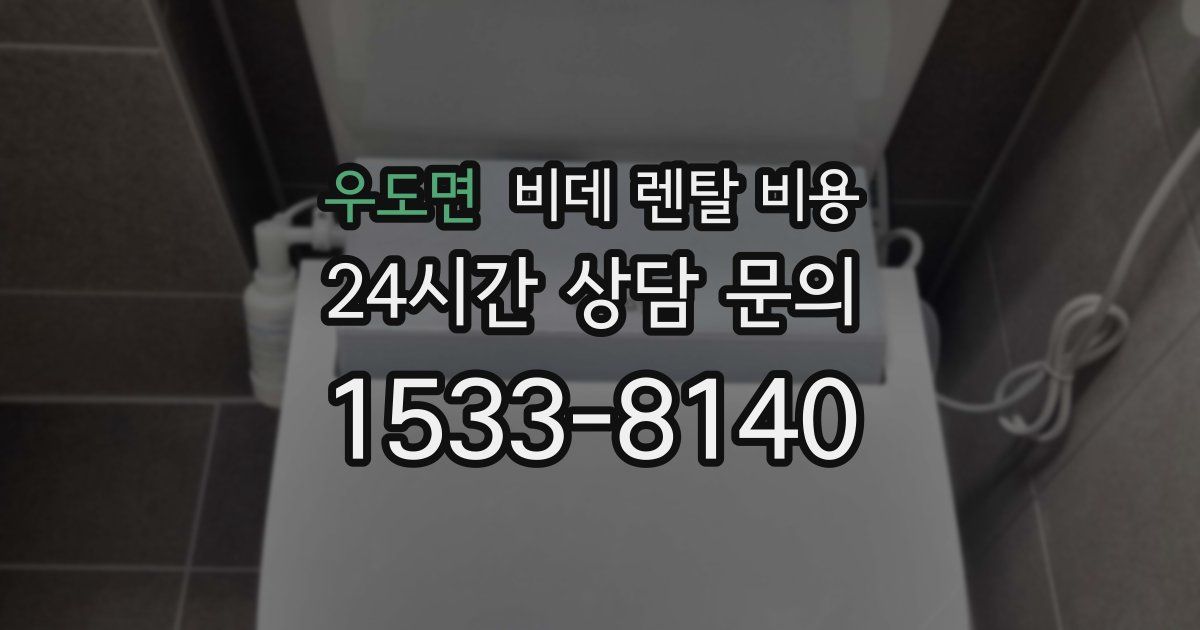 우도면 비데 렌탈 비용