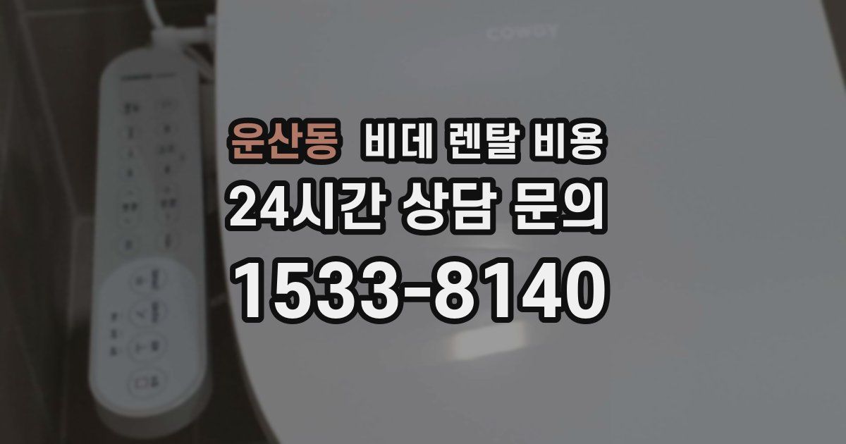 운산동 비데 렌탈 비용