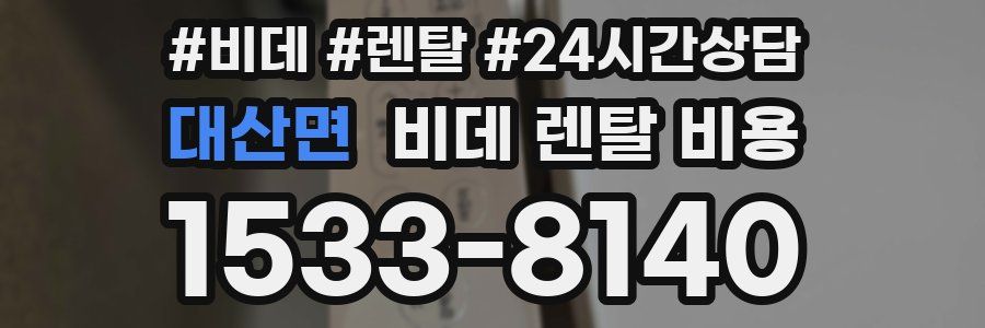 대산면 비데 렌탈 비용