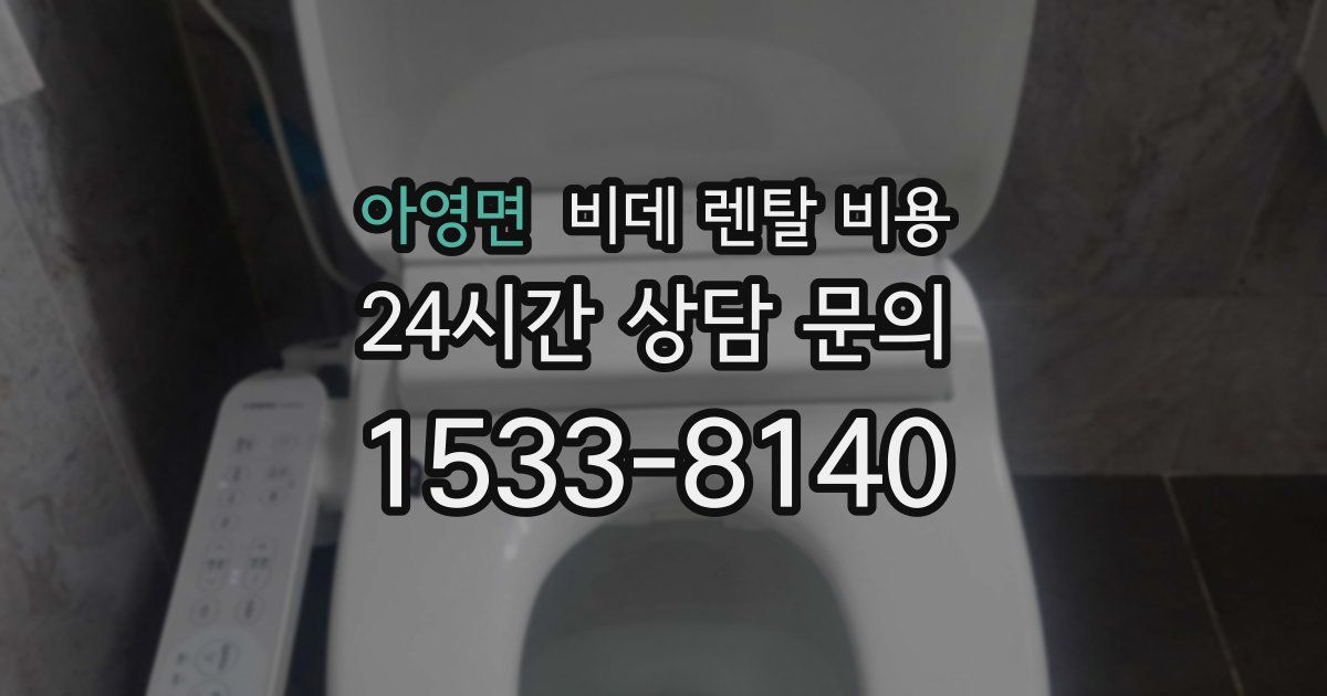 아영면 비데 렌탈 비용