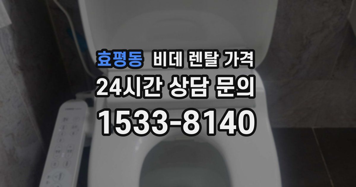 효평동 비데 렌탈 가격