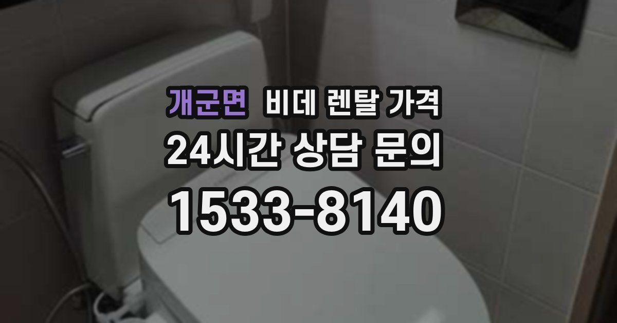 개군면 비데 렌탈 가격