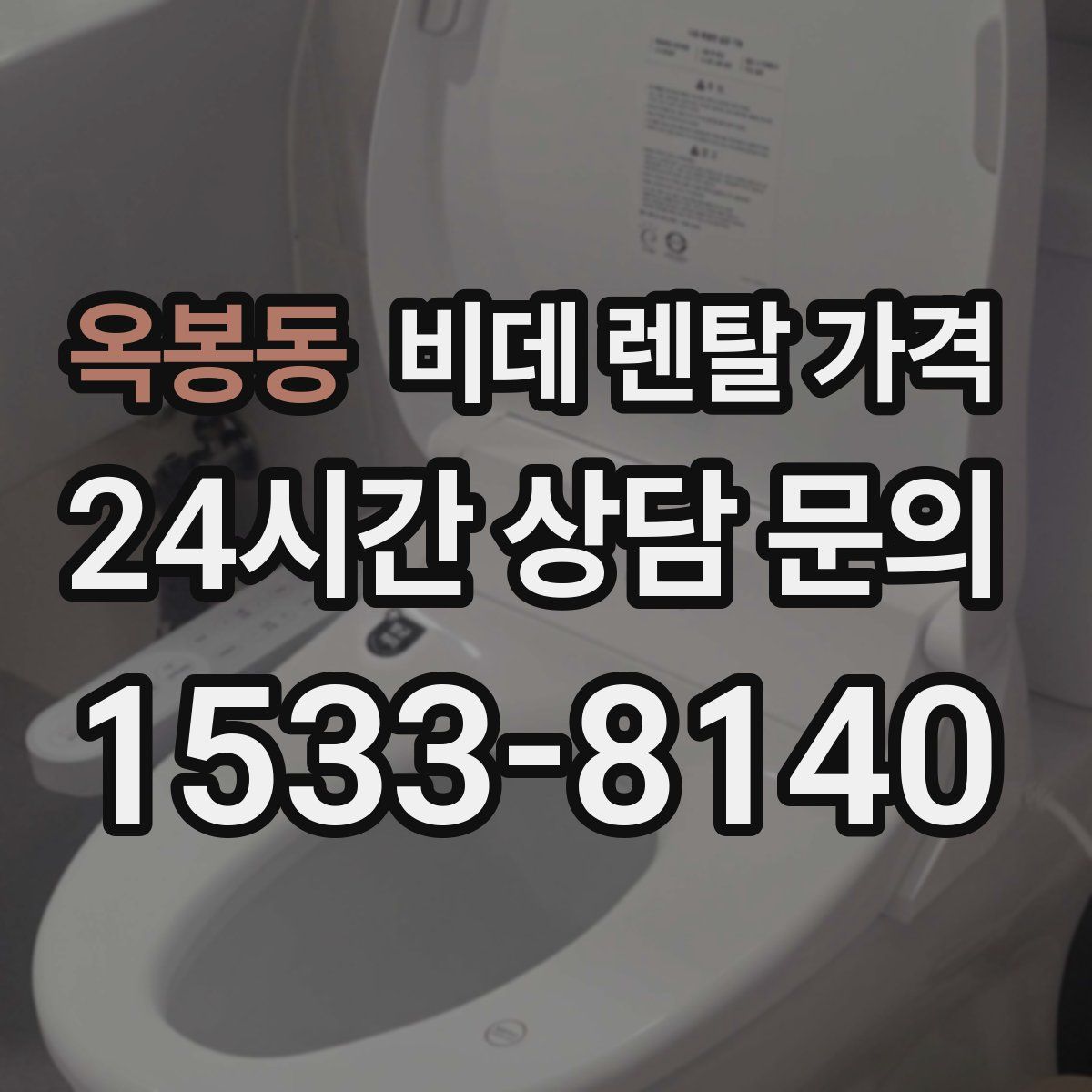 옥봉동 비데 렌탈 가격