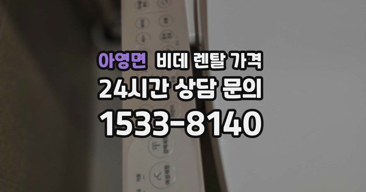아영면 비데 렌탈 가격