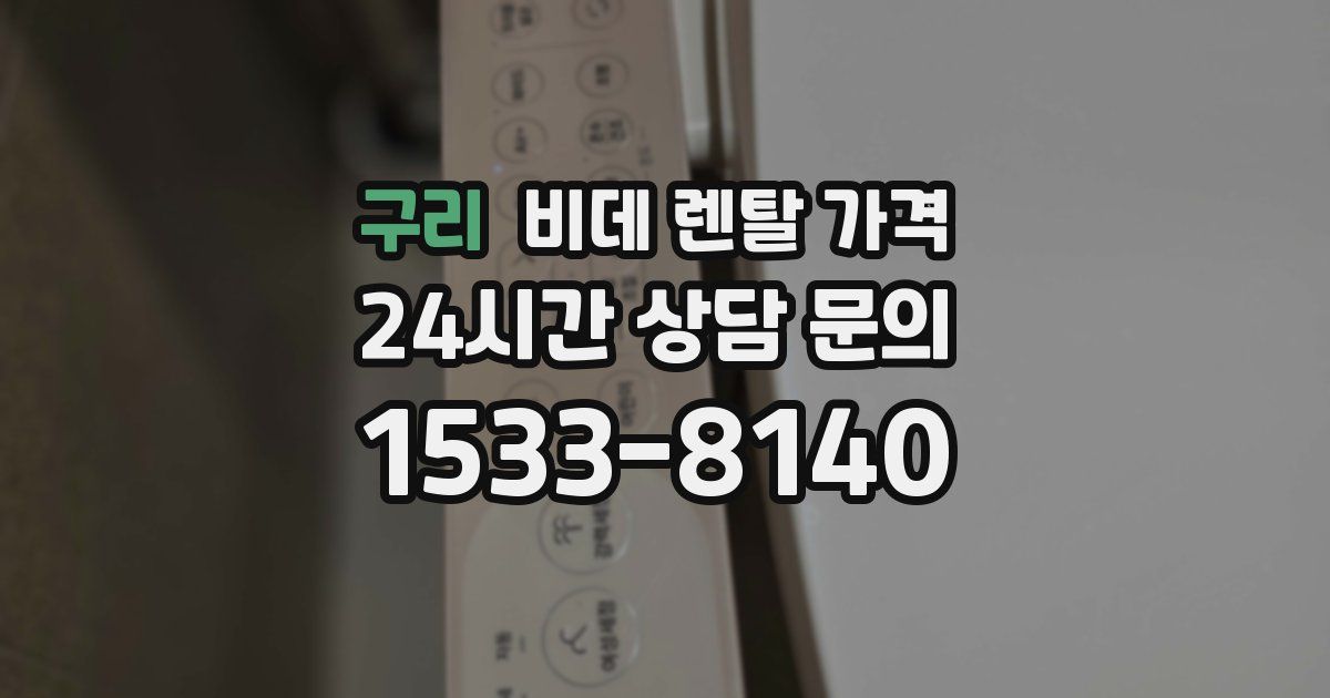 구리 비데 렌탈 가격
