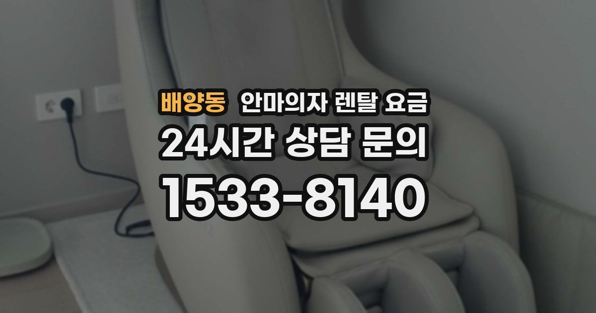 배양동 안마의자 렌탈 요금