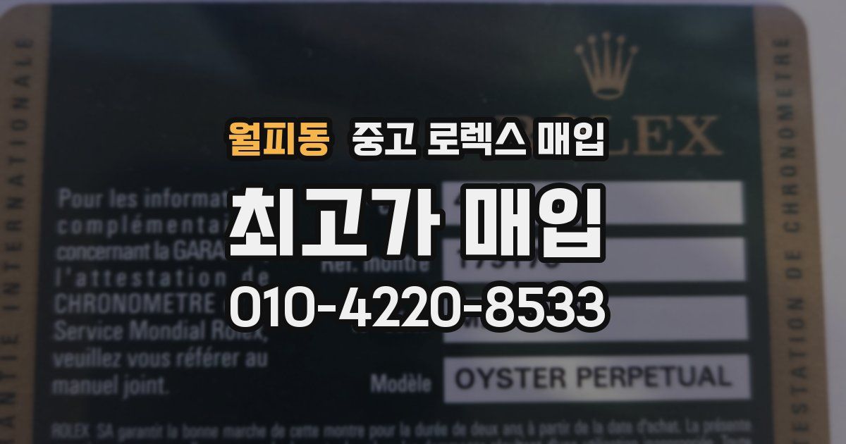 월피동 중고 로렉스 매입