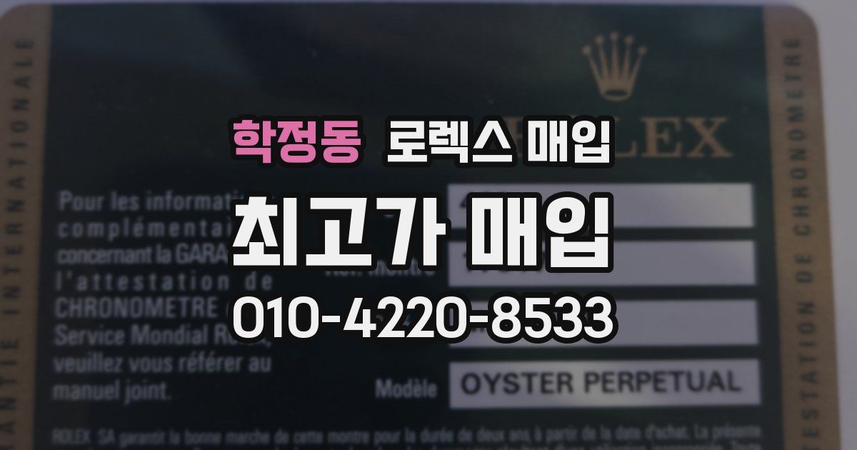 학정동 로렉스 매입