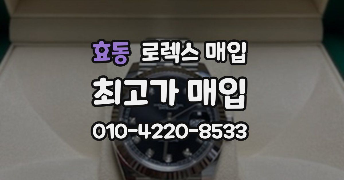 효동 로렉스 매입