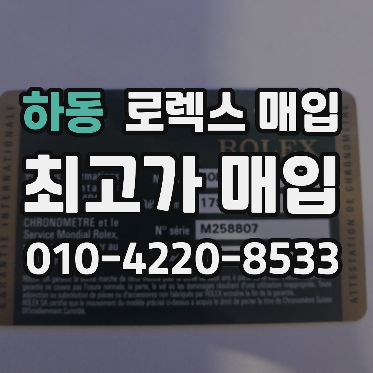 하동 로렉스 매입