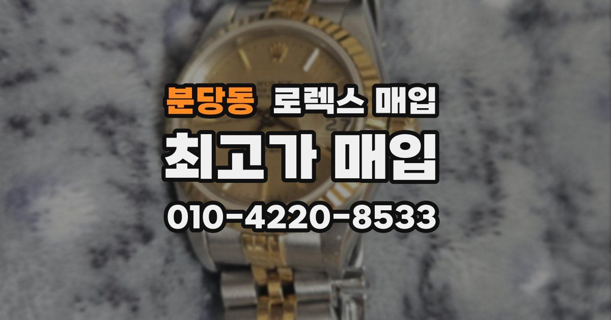 분당동 로렉스 매입