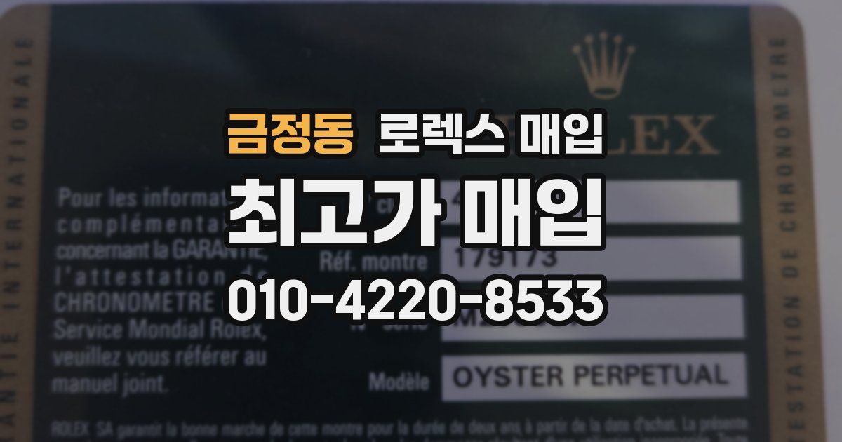 금정동 로렉스 매입