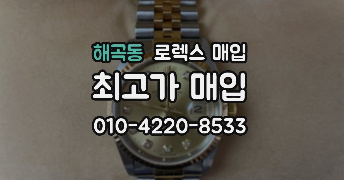 해곡동 로렉스 매입