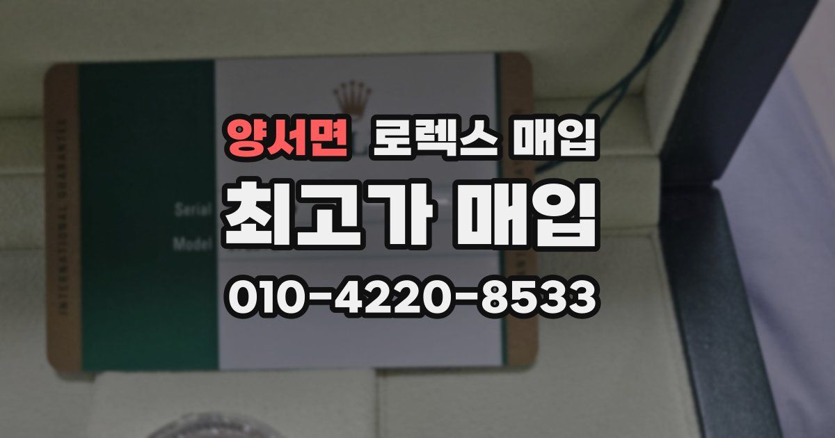 양서면 로렉스 매입