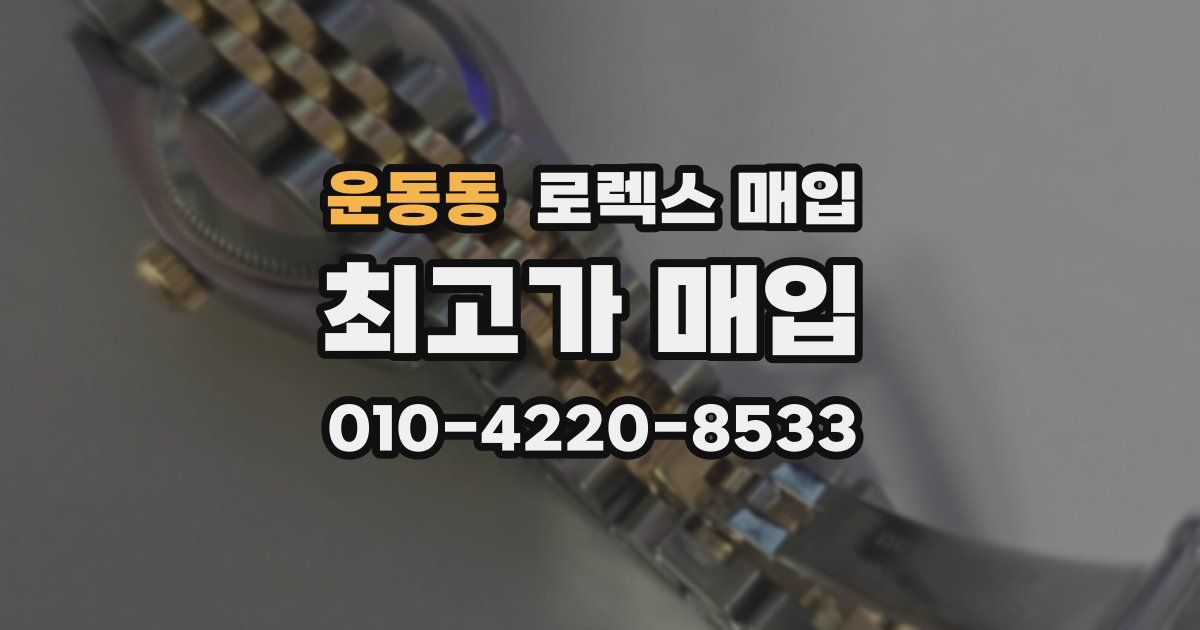 운동동 로렉스 매입