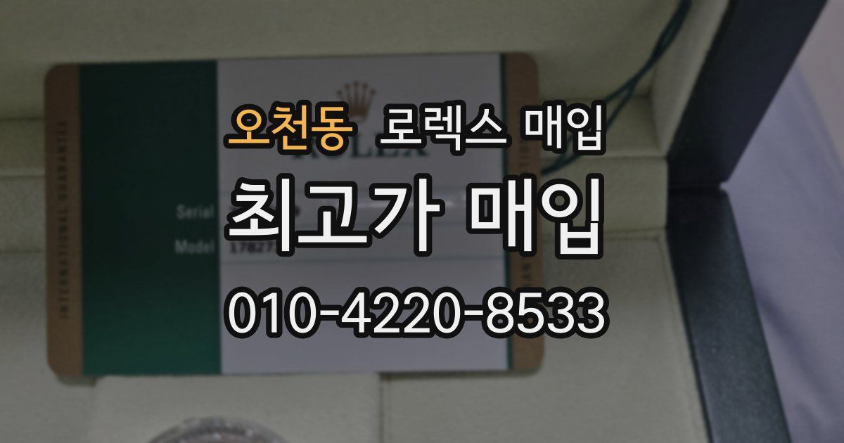 오천동 로렉스 매입