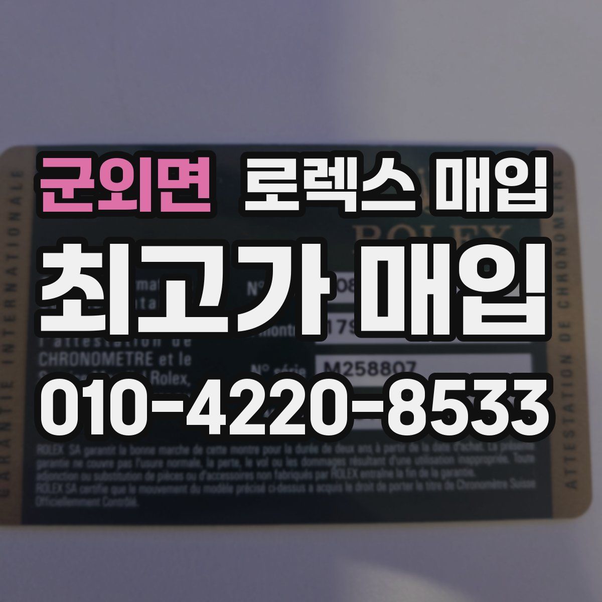 군외면 로렉스 매입