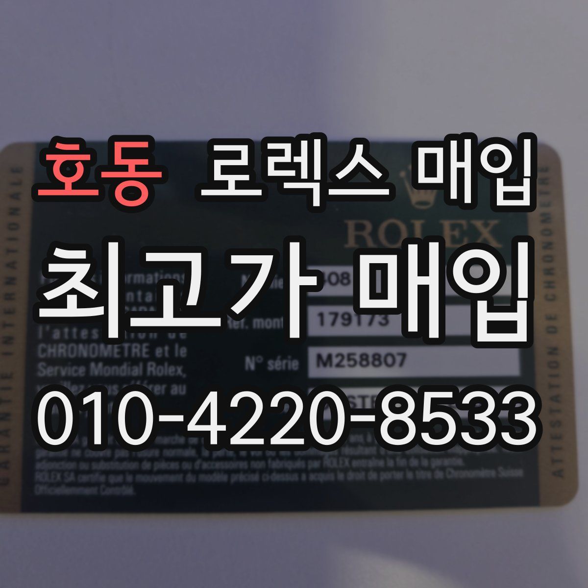 호동 로렉스 매입