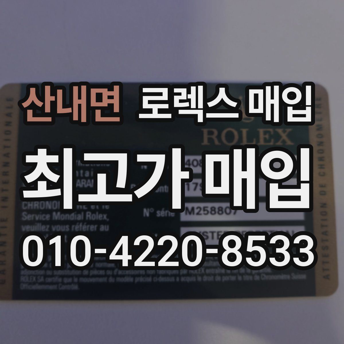 산내면 로렉스 매입