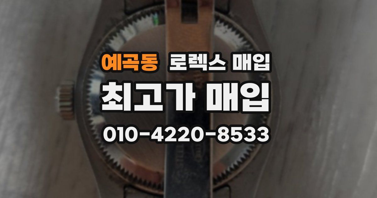 예곡동 로렉스 매입