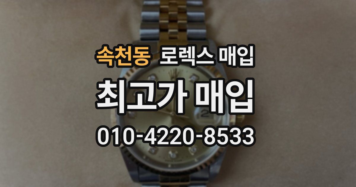 속천동 로렉스 매입