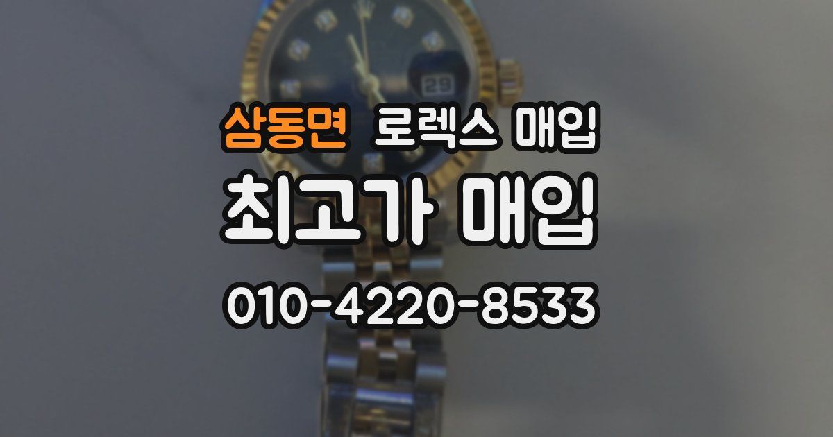 삼동면 로렉스 매입