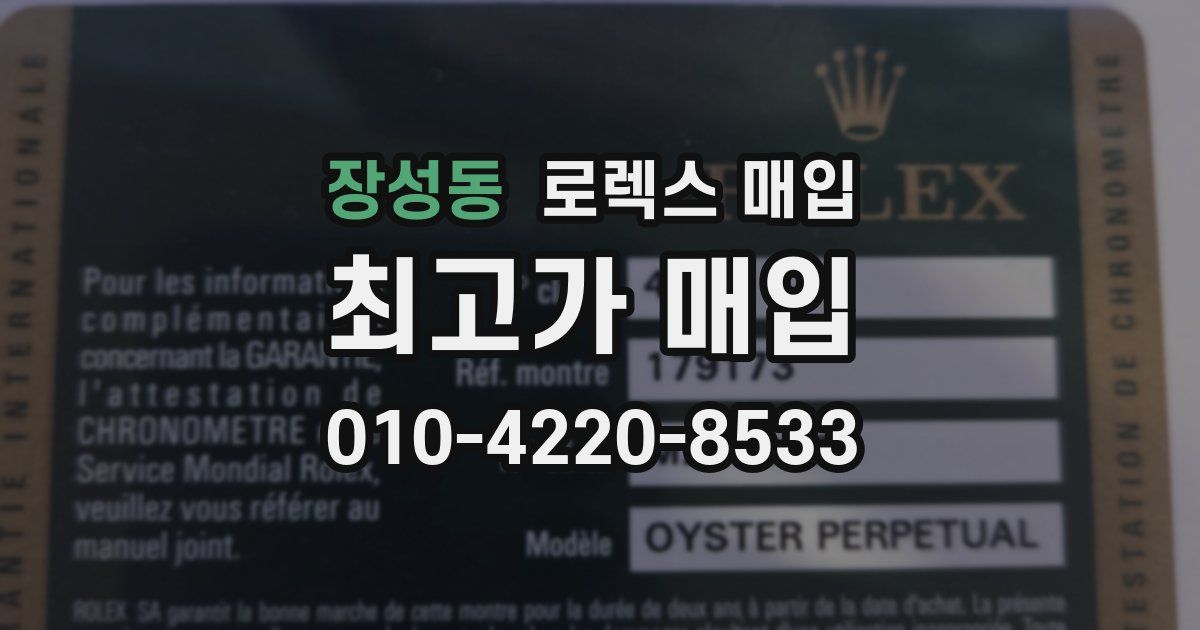장성동 로렉스 매입