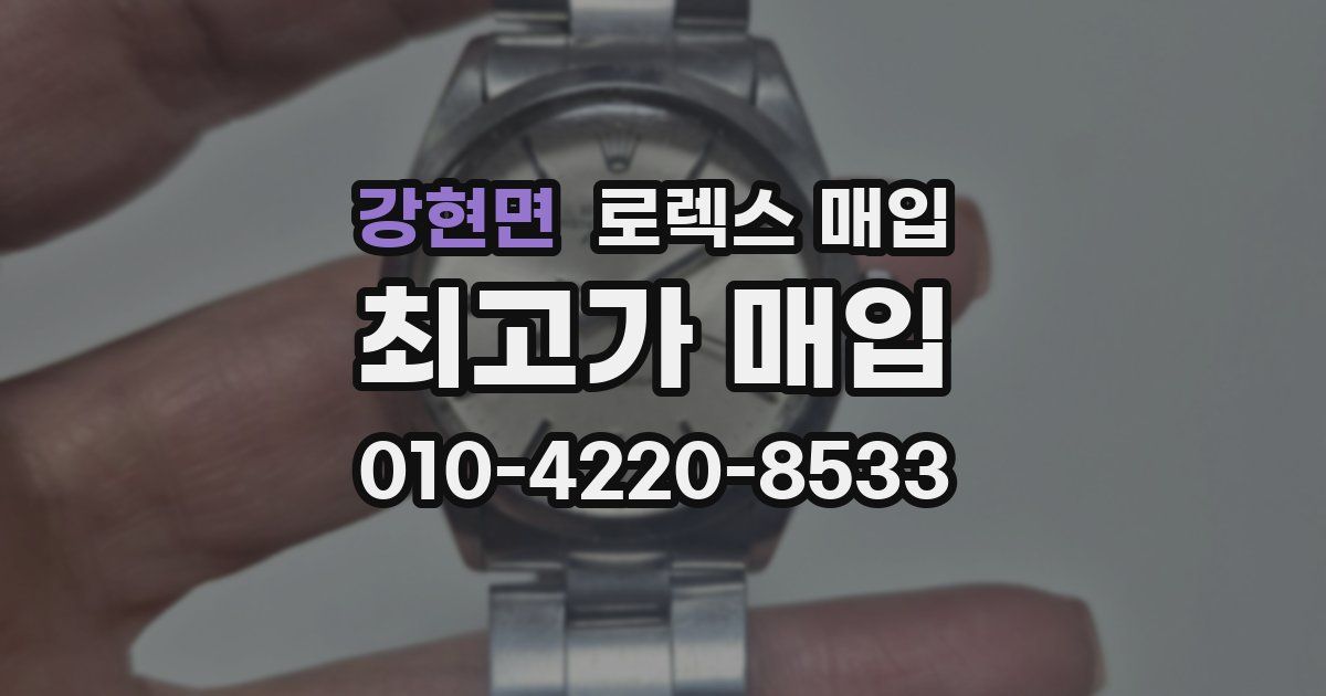 강현면 로렉스 매입