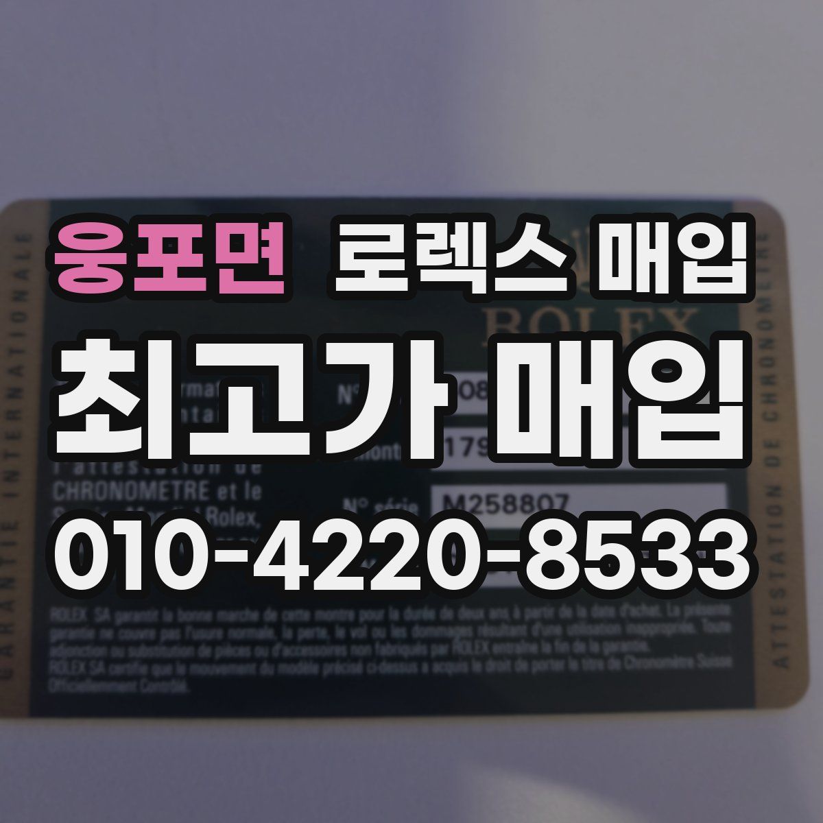 웅포면 로렉스 매입