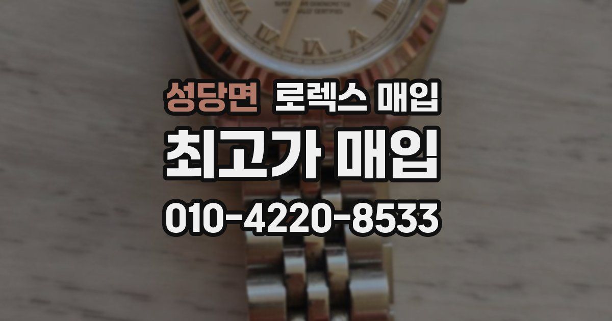 성당면 로렉스 매입