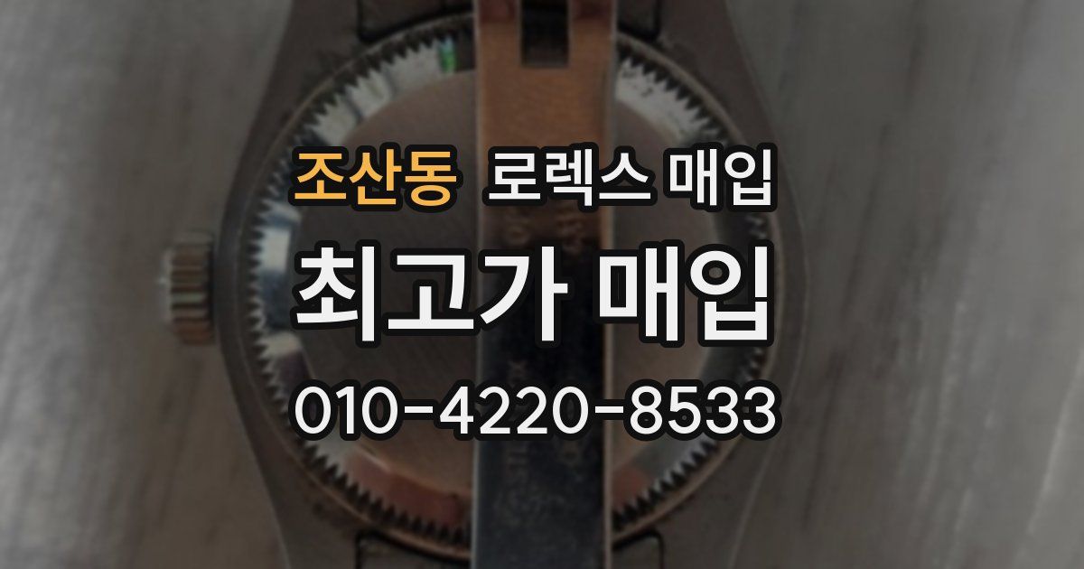 조산동 로렉스 매입