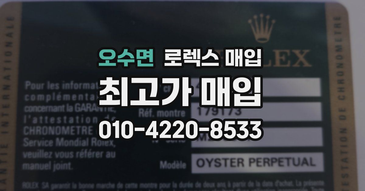 오수면 로렉스 매입