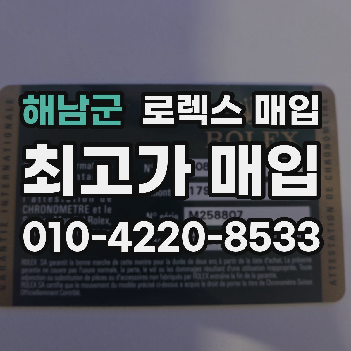 해남군 로렉스 매입
