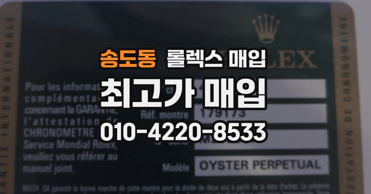 송도동 롤렉스 매입