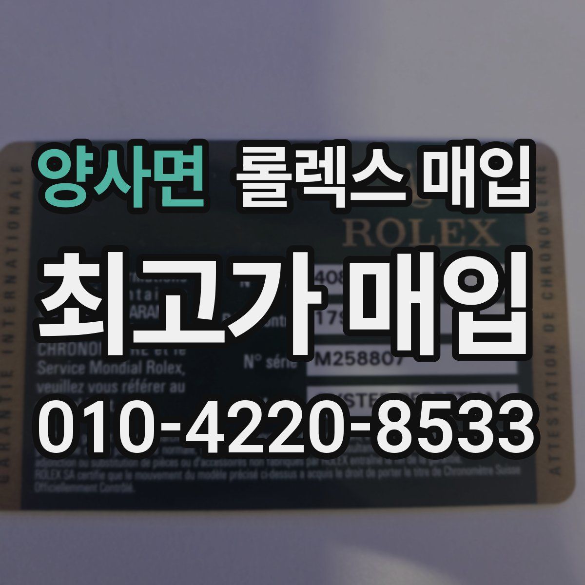 양사면 롤렉스 매입