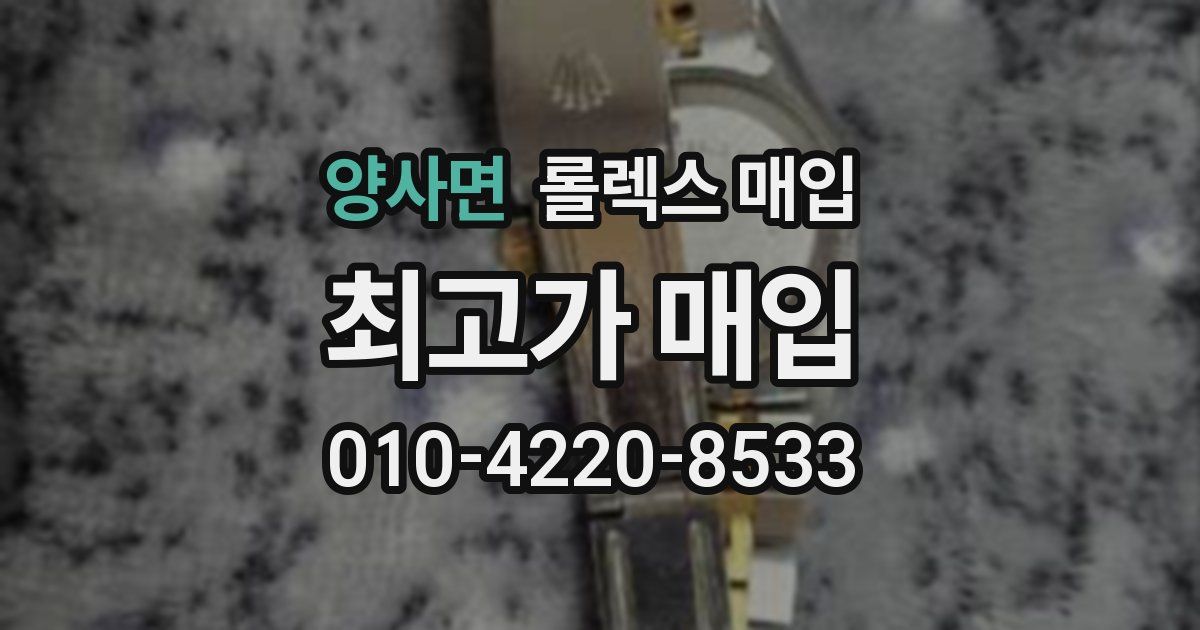 양사면 롤렉스 매입
