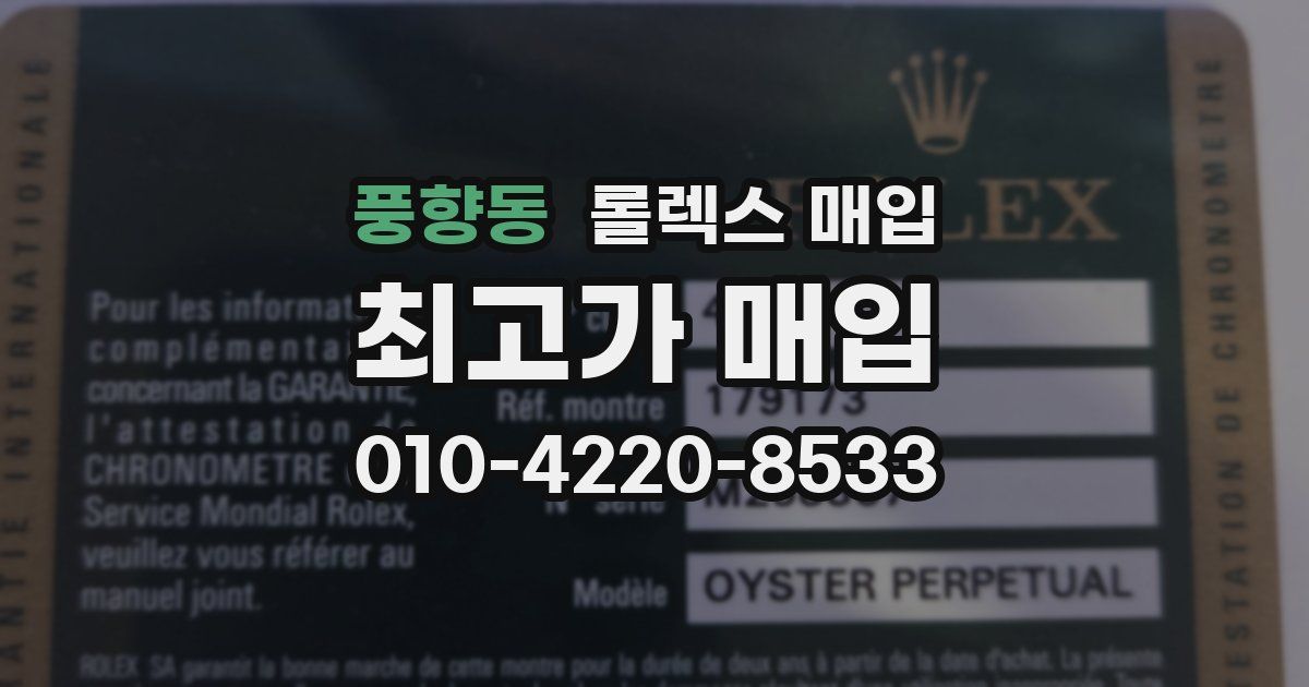 풍향동 롤렉스 매입