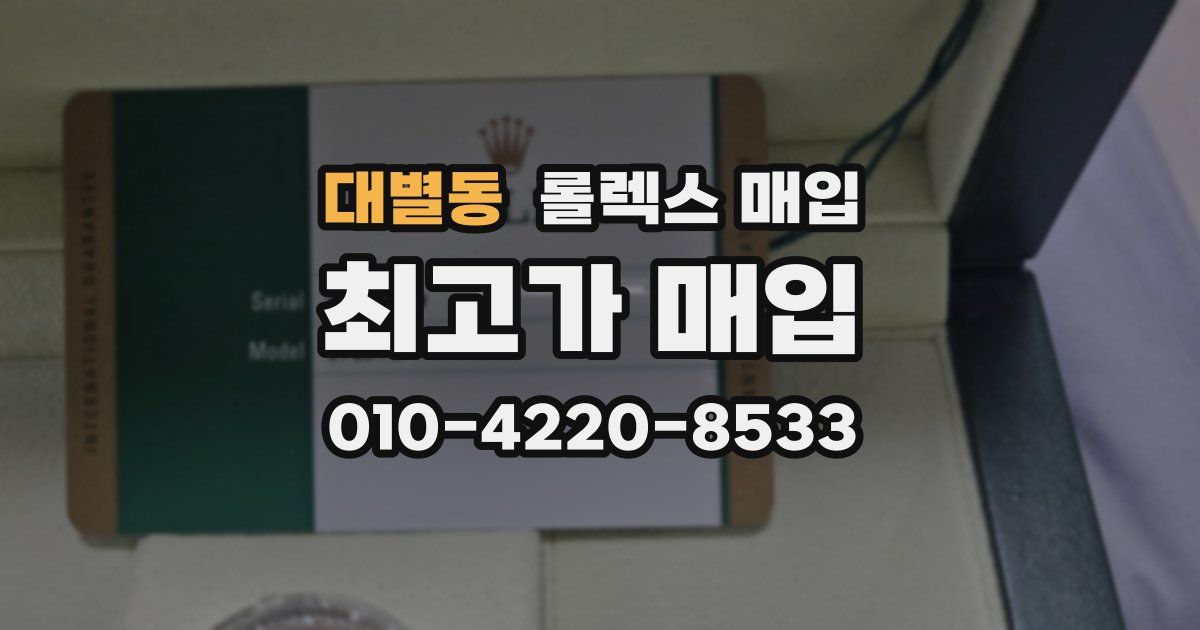 대별동 롤렉스 매입