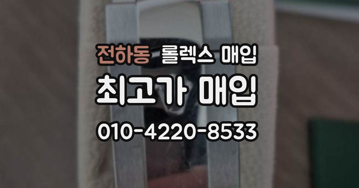 전하동 롤렉스 매입