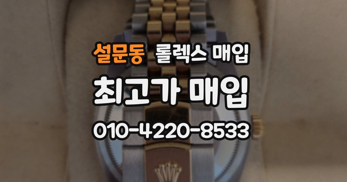 설문동 롤렉스 매입