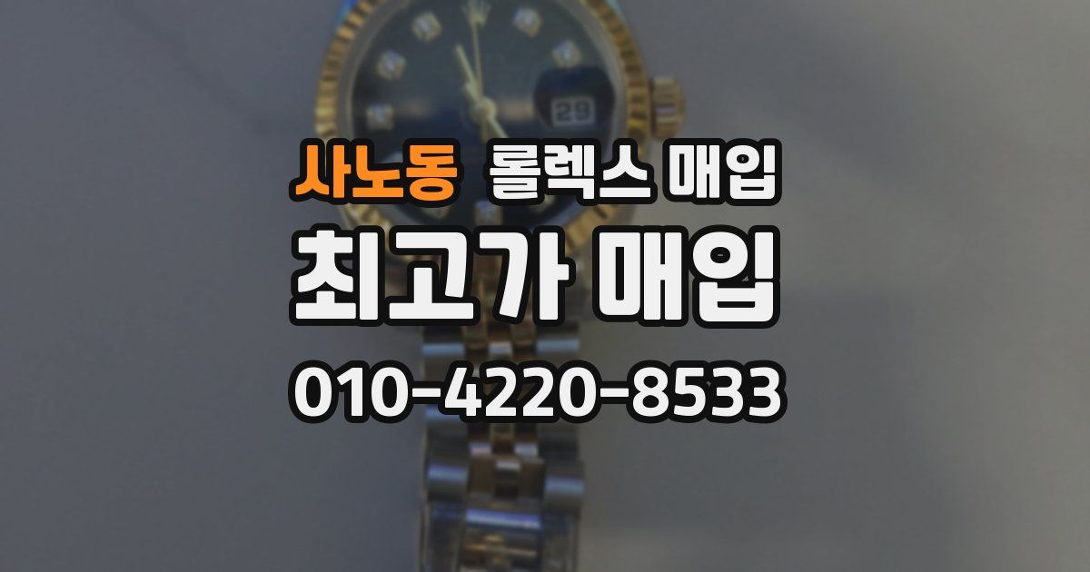 사노동 롤렉스 매입