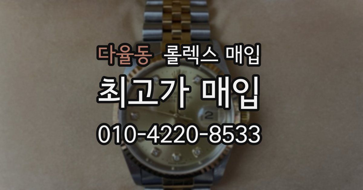 다율동 롤렉스 매입