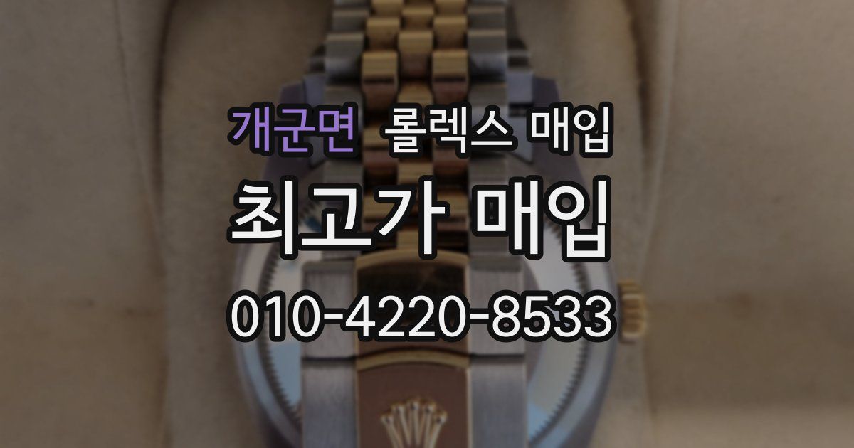 개군면 롤렉스 매입