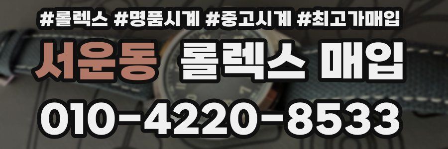 서운동 롤렉스 매입