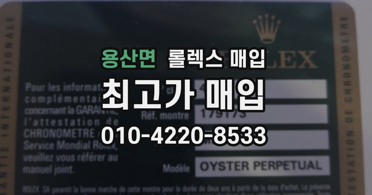 용산면 롤렉스 매입