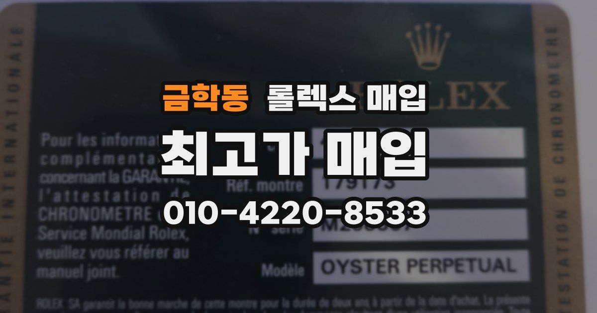 금학동 롤렉스 매입