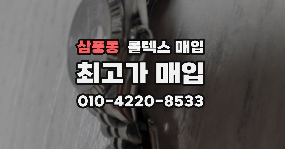 삼풍동 롤렉스 매입
