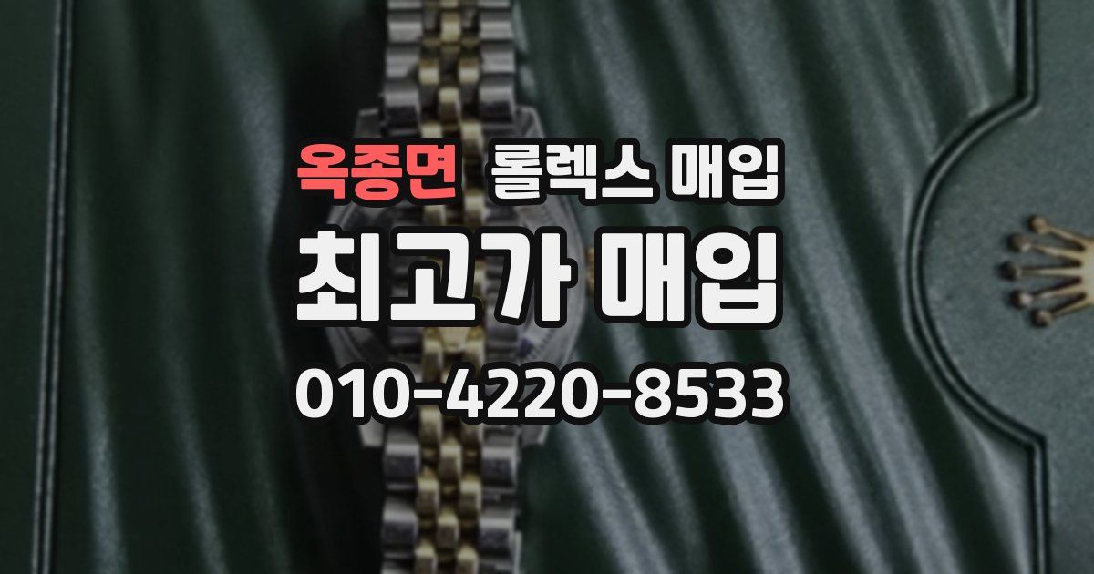 옥종면 롤렉스 매입