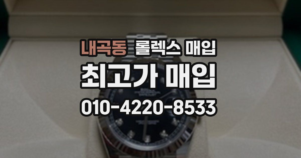 내곡동 롤렉스 매입