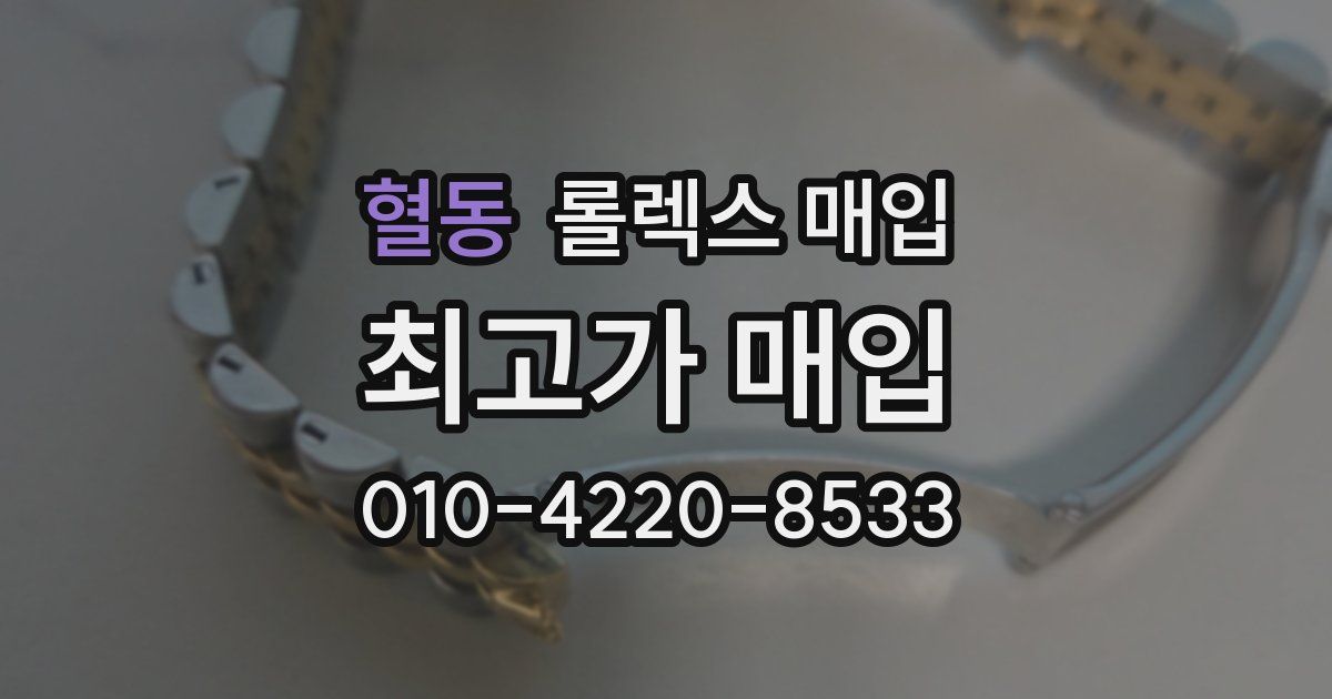 혈동 롤렉스 매입